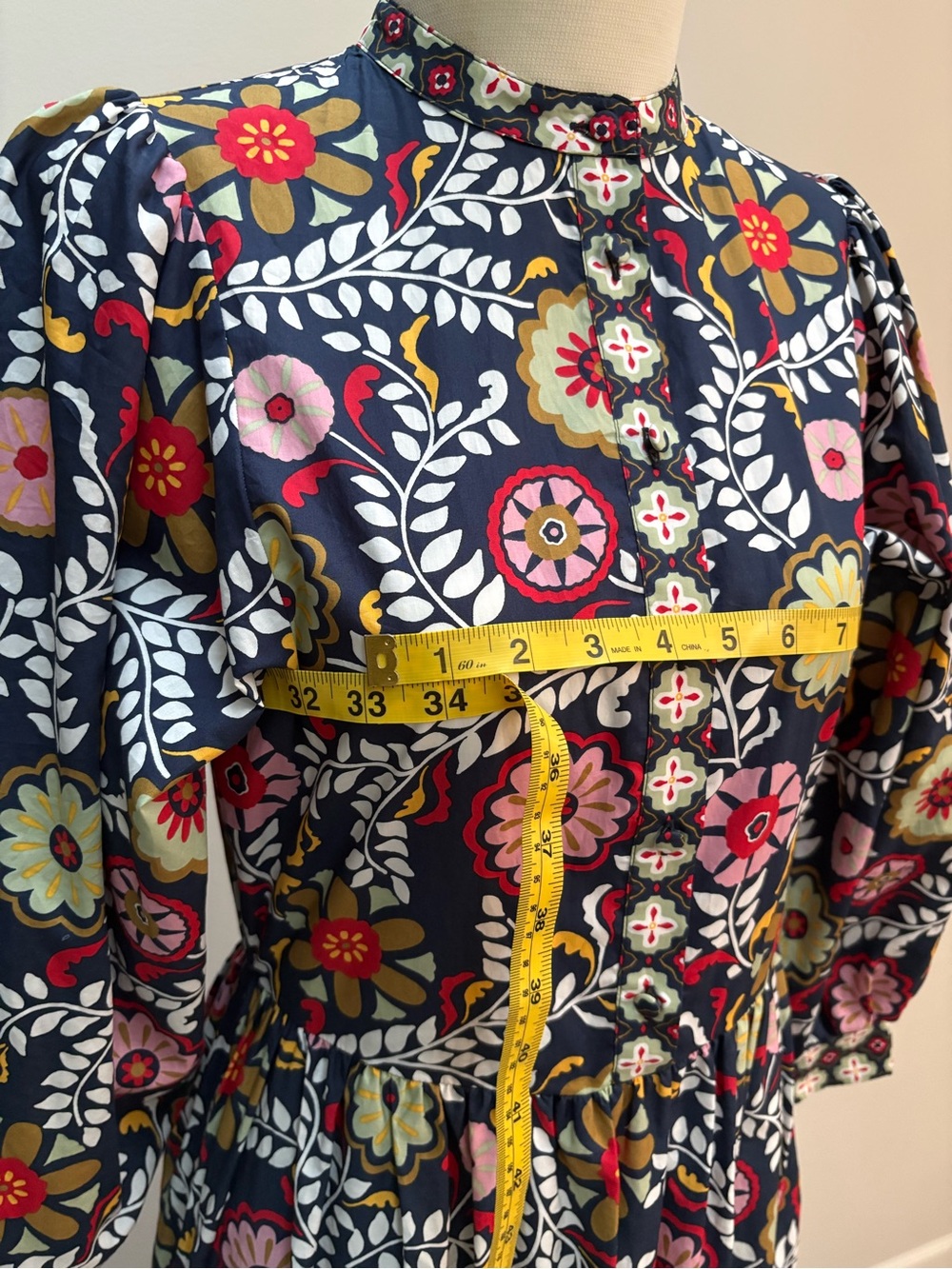 Boden Navy Maxi Dress with Pink and Yellow Floral Print - Picture 5 of 7